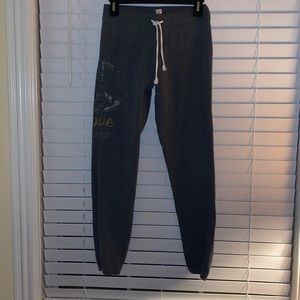 Grey lounge pants. Size 14 kids. Soft rough texture. Elastic pant ends. Worn 4x.